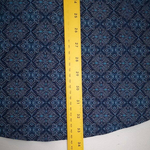 Van Heusen Men's Size XXL Navy & Teal Pattern Classic Loose Fit Shirt - Picture 9 of 9